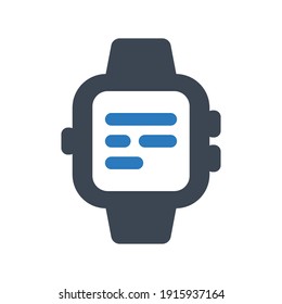 Watch notification icon.message,talk,smart watch (vector illustration)