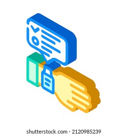 watch notification isometric icon vector. watch notification sign. isolated symbol illustration