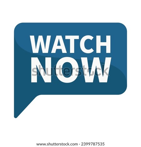Watch Now In Blue Rectangle Shape For Promotion Business Marketing Information Social Media
