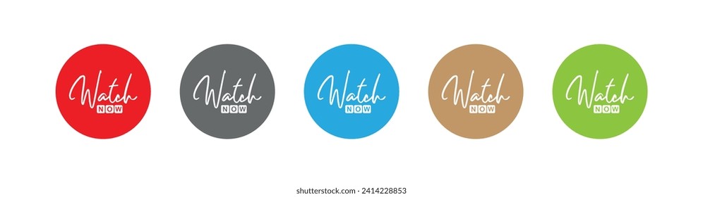 watch now button on white background