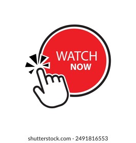 watch now button on white background