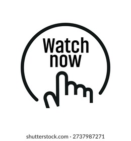 watch now button on white background