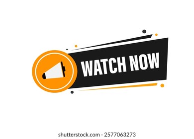 watch now, Button for websites, Design Element, learn, stay, template, tuned, design, level, sign, speech, bubble  banner, modern, symbol, click. 
