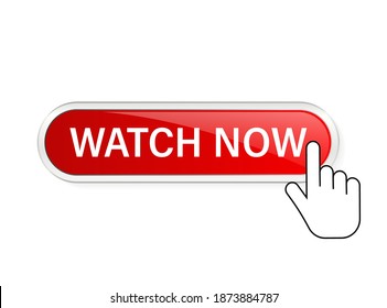 Watch now, great design for any purposes. Illustration, vector. Vector background. Hand click icon.