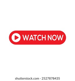 Watch now icon with play button. Website online video player symbol, play video vector illustration.