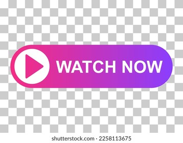 Watch now icon, website online button player symbol, play video vector illustration .