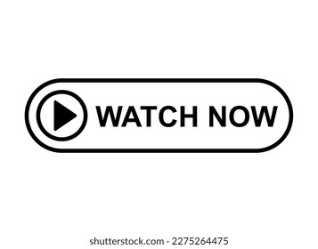 Watch now icon, website online button player symbol, play video vector illustration .