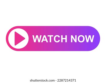 Watch now icon, website online button player symbol, play video vector illustration .