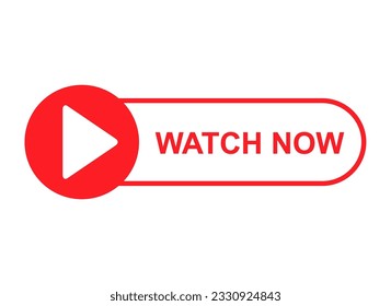 Watch now icon, website online button player symbol, play video vector illustration .