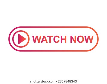 Watch now icon, website online button player symbol, play video vector illustration .