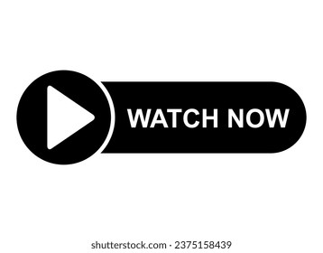 Watch now icon, website online button player symbol, play video vector illustration .