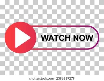 Watch now icon, website online button player symbol, play video vector illustration .