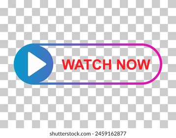 Watch now icon, website online button player symbol, play video vector illustration .