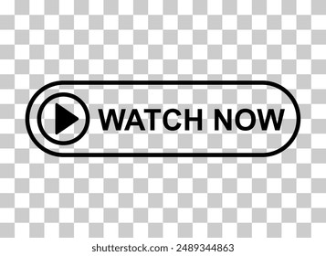 Watch now icon, website online button player symbol, play video vector illustration .