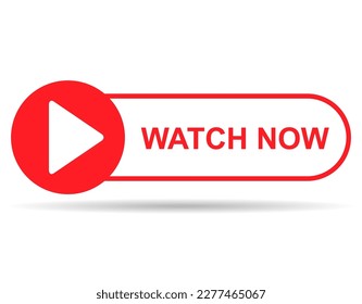 Watch now shadow icon, website online button player symbol, play video vector illustration .