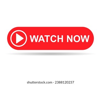 Watch now shadow icon, website online button player symbol, play video vector illustration .