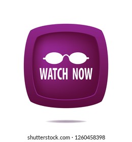 Watch now vector button, web design element