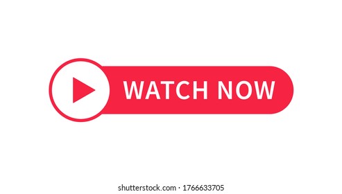 Watch Now Video Play Button Banner Sign Vector Design.