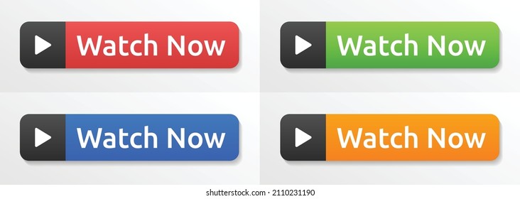 Watch Now video play button. Vector illustration