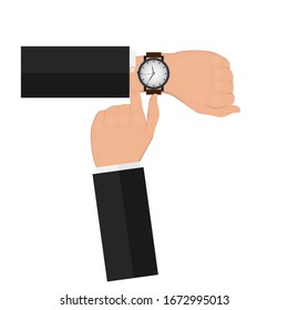 Watch on hand. Control the time. Deadline
