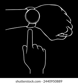 diseño de logotipo de reloj en mano