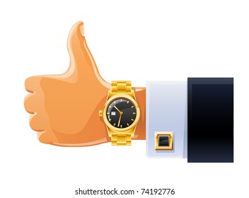 watch on hand vector illustration isolated white background