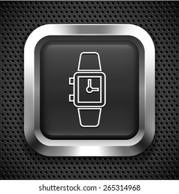 Watch on Silver Square Buttons