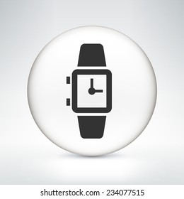 Watch on White Round Button