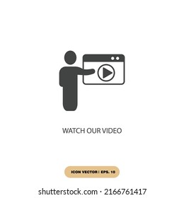 watch our video icons  symbol vector elements for infographic web