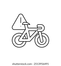 watch out for cyclist thin outline icon vector design good for web or mobile app