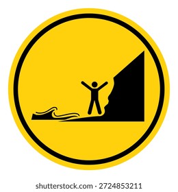Cuidado Não fique preso pelo sinal de símbolo de marés de entrada, ilustração de vetor, Isolar no fundo branco Label.EPS10