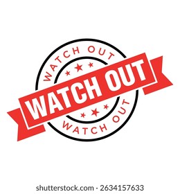 Watch Out Letter Rubber Stamp Template Design