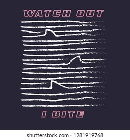 watch out shark graphic print