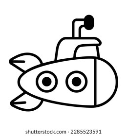 Watch out the stylish hand drawn icon of submarine