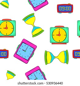 Watch pattern. Cartoon illustration of watch vector pattern for web
