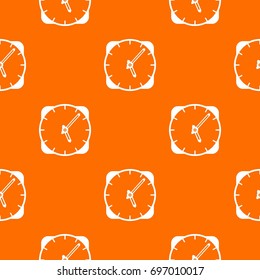 Watch pattern repeat seamless in orange color for any design. Vector geometric illustration