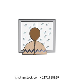 Watch rain colored hand drawn icon. Element of autumn icon for mobile concept and web apps. Hand drawn colored Watch rain can be used for web and mobile on white bakgorund