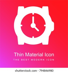 Watch red and pink gradient material white icon minimal design