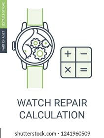 Watch repair calculation icon