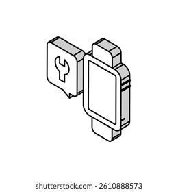 watch repair connection isometric icon vector. watch repair connection sign. isolated symbol illustration