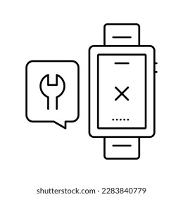 watch repair connection line icon vector. watch repair connection sign. isolated contour symbol black illustration