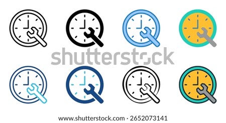 Watch repair icon set multiple style collection 
