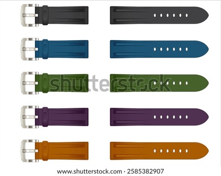Watch rubber strap band various color constructor set with metal buckle for diving and sport watches


