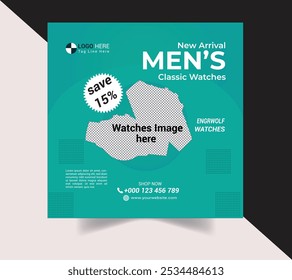 Design De Vetor De Post De Banner De Venda De Assista Eps