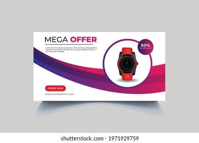 Watch Sale Facebook Cover Web Banner Design