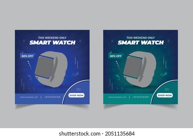 Watch Sale Social Media Post Banner Design vector illustration