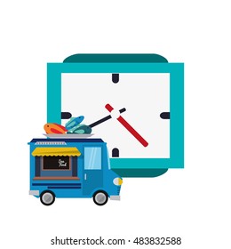 watch and seafood truck icon