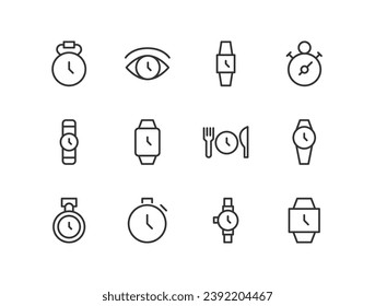 conjunto de iconos de línea simple. Colección de iconos web para el diseño de UIUX. Razo vectorial editable 24x24 Pixel Perfecto