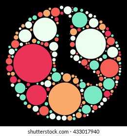watch shape vector design by color point