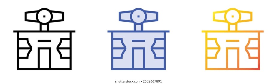 watch shop icon. Linear, Blue Fill and Gradient Style Design Isolated On White Background